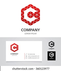 Letter C - Logo Design Element with Business Card - illustration
Vector Logotype Template 
