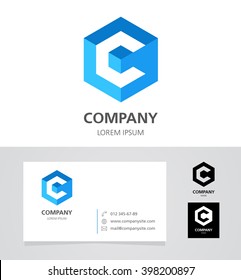 Letter C - Logo Design Element with Business Card - illustration

Vector Logotype Template 
