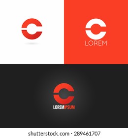 Letter C Logo Design Icon Set Background