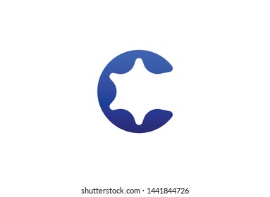 Letter C logo design. Isolated on white background.