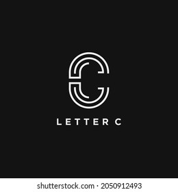 Letter C logo design. Linear creative minimal monochrome monogram symbol. Universal elegant vector sign design. Premium business logotype. Graphic alphabet symbol for corporate business identity