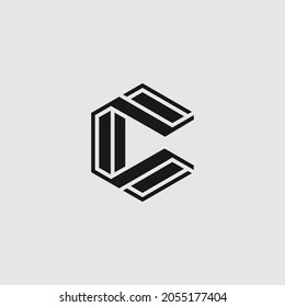 Letter C logo design. Linear creative minimal monochrome monogram symbol. Universal elegant vector sign design. Premium business logotype. Graphic alphabet symbol for corporate business identity
