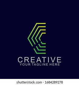 Diseño del logotipo Carta c con concepto moderno. Icono letra c ilustración vectorial
