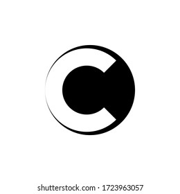 Plantilla de icono de espacio negativo de diseño de logotipo C