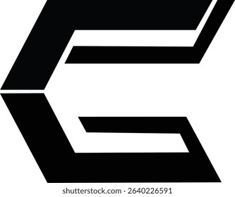 Letter C logo design negative space icon template