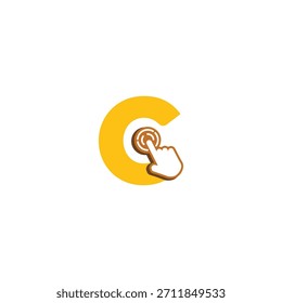 Letra C Diseño de logotipo en Plantilla de Vector de pantalla táctil