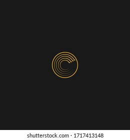 Letter C Logo Design Representing A Record Label Or Moon Phase