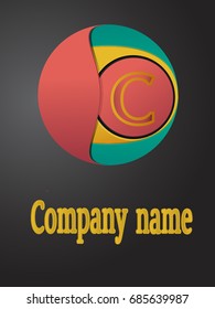 Letter C Logo Design, round shape. company logo and emblem. C alphabet. colorful.