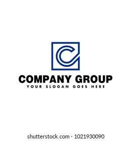 Letter C Logo Design in square Template. Creative real estate icon for web, business card