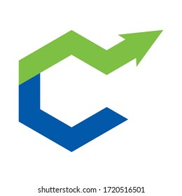 diseño del logotipo de la letra C para empresas de tecnología y consultoría financiera