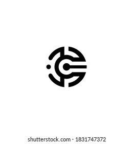 diseño de logotipo de letra c con concepto de tecnología

