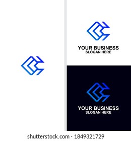 letter c logo design with technology, company, busniess, line concept