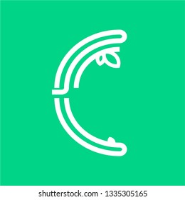 letter C logo design template with organic and monoline style. editable vector