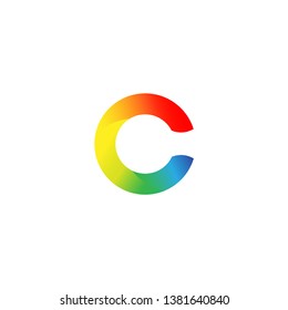 Letter C logo design template. Letter c logo using Google color reference. Colorful logo on white background