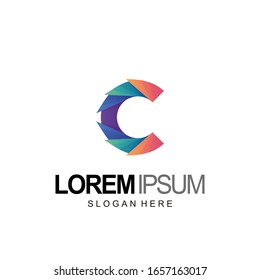 letter c logo design and template