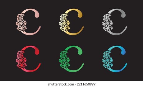 Letter C logo design template. Creative modern trendy y typography and colorful gradient