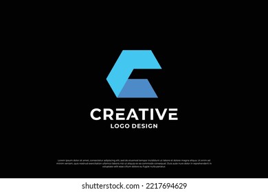 Plantilla de diseño del logotipo de la letra C. Letras iniciales creativas símbolo de diseño del logo C.