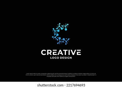Plantilla de diseño del logotipo de la letra C. Letras iniciales creativas símbolo de diseño del logo C.