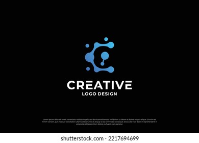 Plantilla de diseño del logotipo de la letra C. Letras iniciales creativas símbolo de diseño del logo C.