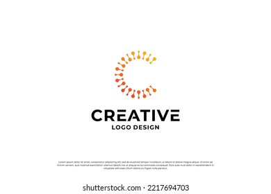 Letter C logo design template. Creative initial letters C logo design symbol.