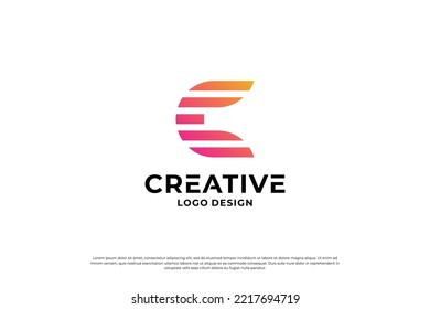 Plantilla de diseño del logotipo de la letra C. Letras iniciales creativas símbolo de diseño del logo C.