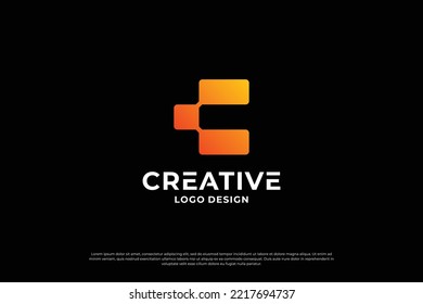 Letter C logo design template. Creative initial letters C logo design symbol.