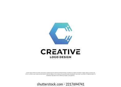 Design-Vorlage für das Logo Buchstabe C. Creative Anfangsbuchstaben C Logo Design Symbol.