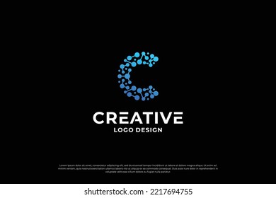 Plantilla de diseño del logotipo de la letra C. Letras iniciales creativas símbolo de diseño del logo C.