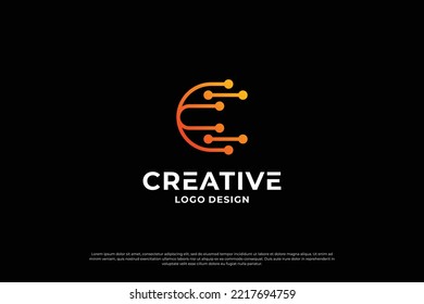 Plantilla de diseño del logotipo de la letra C. Letras iniciales creativas símbolo de diseño del logo C.
