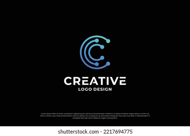 Letter C logo design template. Creative initial letters C logo design symbol.