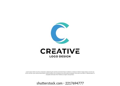 Letter C logo design template. Creative initial letters C logo design symbol.