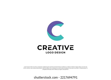 Letter C logo design template. Creative initial letters C logo design symbol.