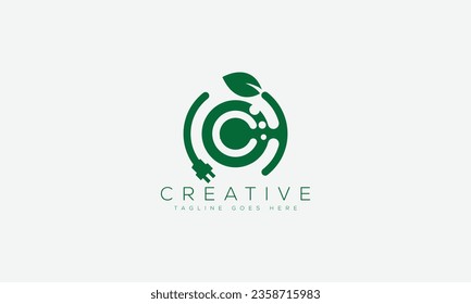 Ilustración vectorial de la plantilla de diseño del logotipo de la letra C.