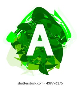 Letter C, logo design template element, letter on green abstract, font style, vector illustration