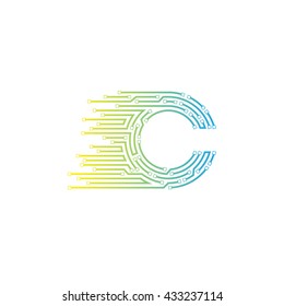 Letter C logo design template,technology,electronics,digital,logotype