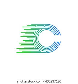 Letter C logo design template,technology,electronics,digital,logotype