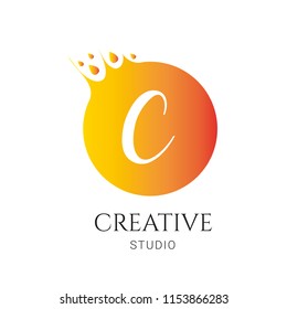 Letter C Logo, C Letter Design Vector with Wrinkle 
