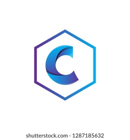 Letter c Logo design vector template. for business Technology Media Symbol or slogan Logotype concept icon trendy. - Vector