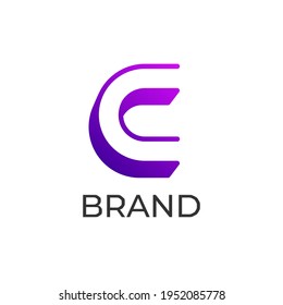 Plantilla vectorial de diseño de logotipo de letra C. Símbolo de letra C moderna