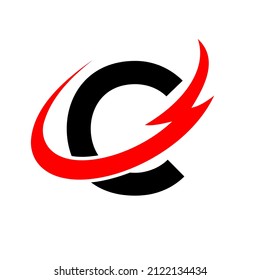Letter C Logo Design Vector Template. C Logotype Minimal Monochrome, Monogram, Typeface, Alphabet, Premium  Sign