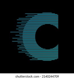 Letter C logo design vector template, fast speed technology moving, quick energy symbol. This logo is suitable for digital, techno.