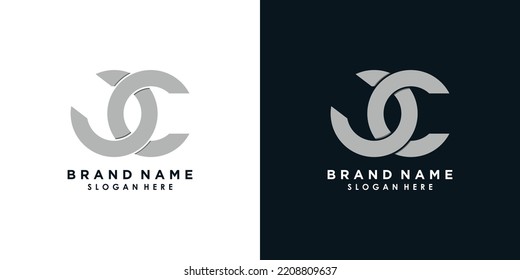 letter c and c logo design vector with icon shield creative