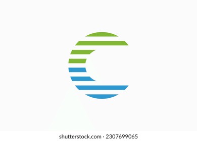 Logo-Design-Vignettenzeichen des Buchstaben C 