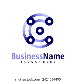 Letter C logo design vector. Creative Initial C logo concepts template