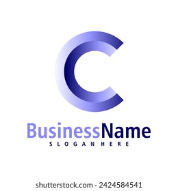 Letter C logo design vector. Creative Initial C logo concepts template
