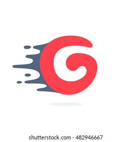 Letter C logo with fast speed water, fire, energy lines. Vector elements for sportswear, t-shirts, labels or posters.