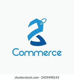 the letter c logo forms a product label representing commerce	