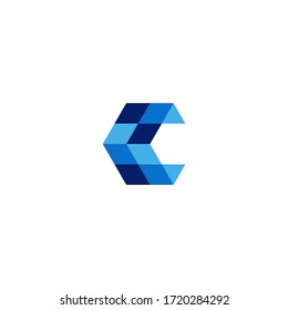 letter C logo, geometric logo, icon logo