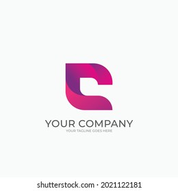 Letter C logo, Gradient color logo, Vector design