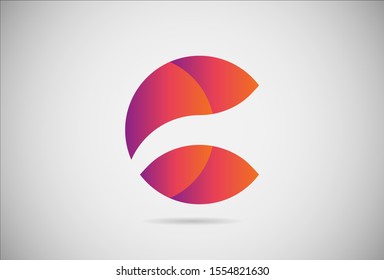 Letter C logo gradient simple elegant flat design. creative logo vector for company or event. abstract font and alphabet modern logo. purple pink and orange gradient logo.